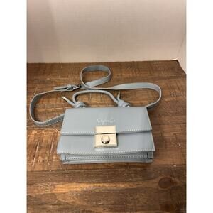 Shydiva Blue Gray single flap top handle crossbody purse handbag Lock Closure
